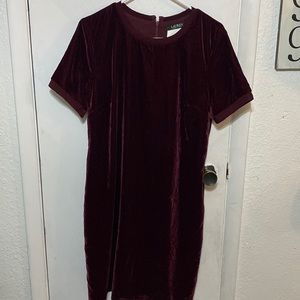 Lauren Ralph Lauren Maroon velour dress